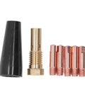 7 Piece Copper Welding Torch Accessory Kit With Clear Threads And High Conductivity Copper Construction Built Tough For Pro Level Welds Includes 5 Gasless Tips 1 Nozzle And 1 Diffuser For Welding Equipment