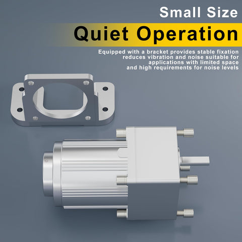 6W 110V AC Gear Motor With 1 To 9 Gear Reduction, Adjustable Speed From Zero To Full, 150 RPM shown with mounting bracket