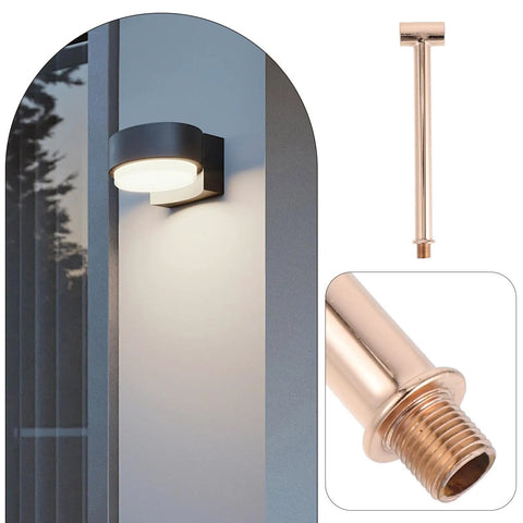 T Shaped Wall Lamp Accessory Kit With M10 Threaded Hollow Iron Tube For Commercial Spaces And Offices, Go To Pro Grade Lighting Fixture Stem That Resists Deformation And Keeps A Sleek Look., rose gold M10 threaded iron tube wall lamp stem
