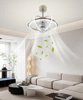Ceiling Fan Light with Handheld Controller 3 Blades Modern Lamp for Living in stylish living room setting.