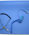 High Temperature ESD Mat Kit With Wrist Strap And Ground Cord For Electronics, 16x24 Inch Anti Static Desk Pad In Blue