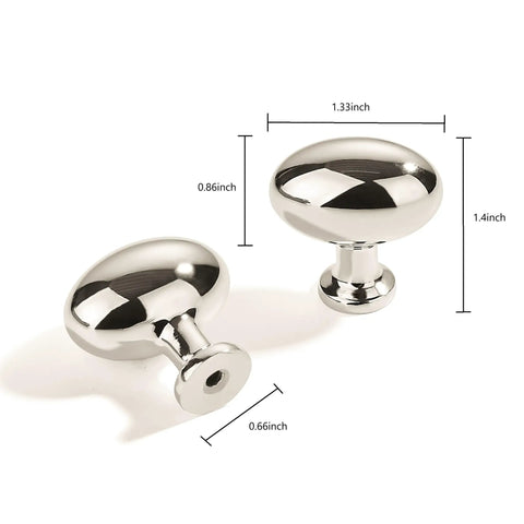 Polished Nickel Oval Cabinet Knobs Modern Drawer Knobs For Kitchen Cabinets And Dressers Cabinet Hardware Upgrade For Home Furniture Sleek And Stylish
