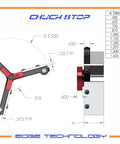 Technical diagram of Chuck Stop Spider Set With Magnetic Spider And Hardened Parallel Bars, dimensions and specifications labeled.