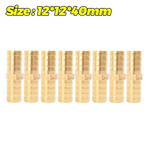 Brass Hose Fittings Set 6mm 8mm 10mm 12mm Straight Through Water Pipe Adapters For Garden Irrigation Leak Proof Easy Install 20 Pcs Durable Multi Size Connectors Fits Most Hoses Quick Connect Style, 12x12x40mm brass connector set