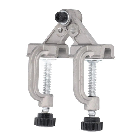 Heavy Duty Adjustable Pipe Alignment Clamp Made From Strong Aluminum Die Casting For Welding And Furniture Construction 10 To 180 Degree Swing, close-up view.