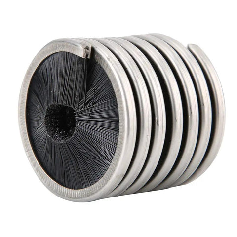 Close-up of Rope Cleaning Brush For Rock Climbing And Caving, Quick Dry, Easy To Use Rope Wash Tool with steel bristles and grooves.