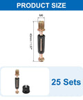 25 Pack Cam Lock Screws M6x40mm Cabinet Hardware Connectors Zinc Alloy Black Bolts showing size and design details.