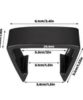 Close-up of a black plastic clip from the 20 Piece Outdoor Patio Clips Set For Modular Sectionals And Couches with measurements shown.