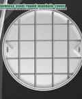 Heavy Duty Round Manhole Cover With Frame And Invisible Sewage Basin Lid, 60x60 Cm Stainless Steel, top view