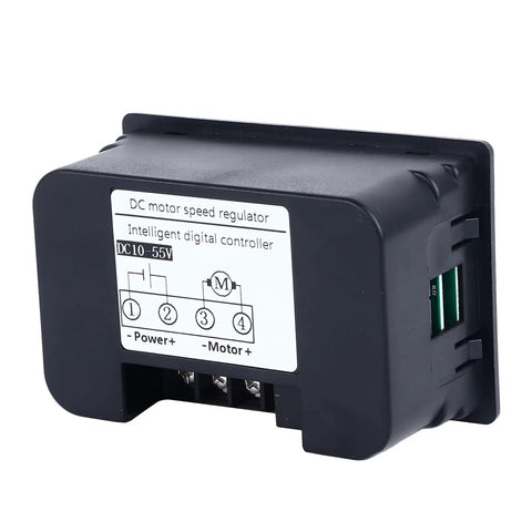 Badass 40A Dc Motor Speed Controller With Sharp Digital Display And Pwm Adjustments For Hassle Free Forward Reverse Direction Changes On 12 To 48 Volts showing side view with connections.