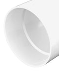 Close-up of PVC S And D 90 Degree Long Turn Elbow 4 Inch Hub To Hub Solvent Weld Connection For 4 Inch Sewer And Drain Pipe White
