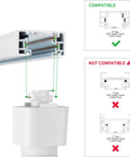 Diagram showing compatible connection for LED Track Lighting Heads With 24 To 60 Degree Adjustable Beam High Output Budget Friendly 13.5W