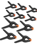Top Tier 10 Piece Spring Clamps For Woodworking And DIY Projects With Ergonomic Handles That Grip Hard To Hold Boards Securely While You Paint Build Crafts Or Work In Your Studio Without Any Slip Ups On This Ultimate Hand Tool Kit black plastic spring clamps set