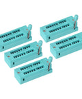 Universal IC Test ZIF Socket 20 Pin 3.0mm Pitch For Microcontrollers Chips And Breadboards, Easy Locking Clamp, 5 Pack