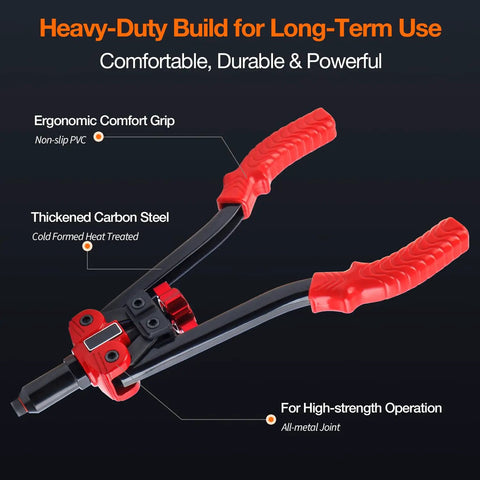 Close-up of Three In One Rivet Nut Tool Kit with ergonomic grip and thickened carbon steel for car, home, and DIY projects.