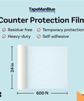 Mad Durable Countertop Protection Film 24 Inch Wide By 600 Feet Long Self Adhesive Clear Countertop Protector roll on display