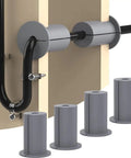 Six Piece Rubber Cable Grommet Kits Perfect For Routing Ethernet And Phone Wires Through Drywall Or Wood Without Hassle, Super Easy Press Fit Design Keeps Your Home And Office Cords Neatly Protected While Looking Fresh And Clean Like A Real Pro. gray rubber cable grommets for drywall wire routing