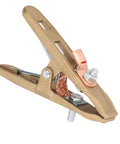Heavy Duty 500 Amp Brass A Shape Welding Ground Clamp With Mighty Grip For Mig Mma Tig Arc Jobs, detailed view of brass jaws.