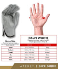 Palm width size guide for Heavy Duty Cowhide Leather Driver Work Gloves for Truck Driving Size 12 Medium Durable Abrasion Resistant Hand Protection