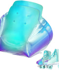 2 Piece Roller Skate Toe Guards Set For Quad Skates, Artificial Leather Protectors In Rainbow Solid Pattern