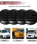4 Pcs American Usa Flag Wheel Hub Center Cap Covers forged aluminum caps with black flag design, suitable for various vehicles.