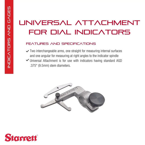 Versatile Dial Indicator Attachment With Straight And Angular Arms For 0.375 Inch Stem, image showing attachment and arms