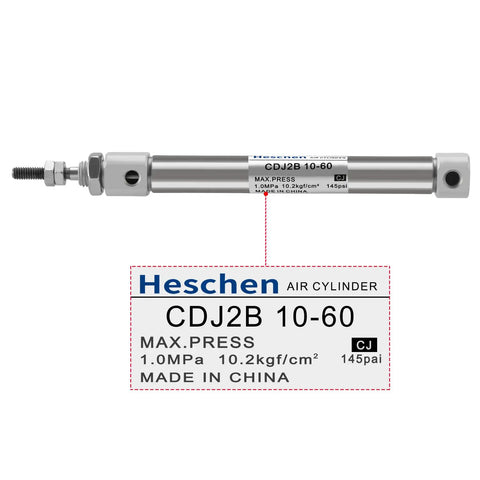 Slim Stainless Steel Air Pneumatic Cylinder With 10mm Bore 60mm Stroke M5 Port Double Acting Single Rod CDJ2B Series