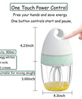 Electric Stand Mixer For Home Kitchen With 900ml Bowl One Touch Power Control Splash Prevention Milk Frother Egg White Whisk And 4 Mixing Attachments Food Whipping Cake Batter Mixer in a transparent bowl with measurements and one-touch button.