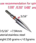 125 Grain Five Sixteenth Inch Stainless Steel Screw In Archery Field Points Pack Of Twelve For Target Practice