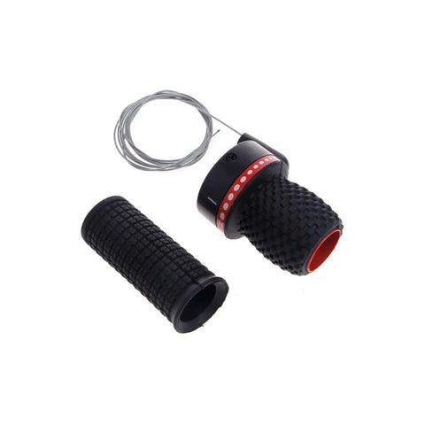 2Pcs Bicycle Twist Grip Gear Shifter Handle Set For Mountain Bikes, 18 21 Speed Derailleur, aluminum alloy cable system