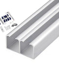 Heavy Duty Sliding Door Track Kit With Aluminum Alloy Double Track Rails And Roller Set For Wardrobe Barn And Garage Doors