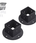Heavy Duty Metal Post Base Anchors For Fence Railings Privacy Panels Gazebos Pergolas And Mailbox Brackets Built To Last For Backyard Projects And Pro Contractors with screws