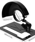 Badass Portable Angle Grinder Cutting Stand And Bracket Set With Quick Release Mounts, black metal, 135mm guard for precision cutting.