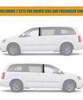 Pillar trim door molding set for Chrysler Town & Country / Dodge Grand Caravan, driver and passenger sides, white.
