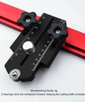 Extended Thin Ripping Jig for Woodworking, Aluminum Alloy Guide Jig, dual bearings, black finish, precise and drift-free cutting