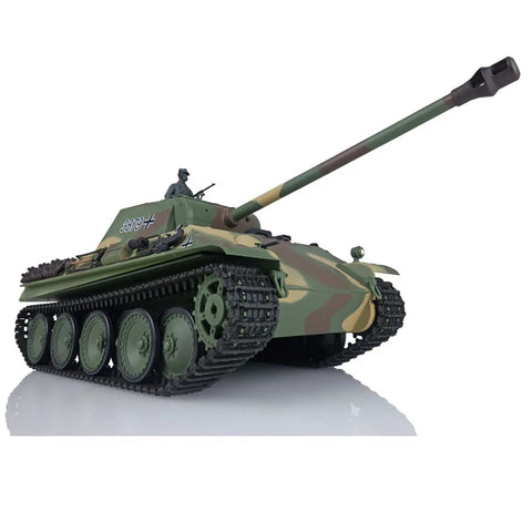 1 16th Scale Panther G RC Tank With Infrared Combat And Hull Recoil, 2 4G Radio, detailed view, plastic version, ready to run
