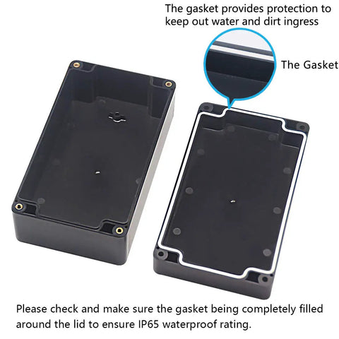 IP65 Waterproof Outdoor Project Box With Durable ABS Plastic Electrical Enclosure In Black For Tough Outdoors All Weather Ready Perfect For DIY Projects 6.22 By 3.54 By 2.36 Inches Pack Of 2