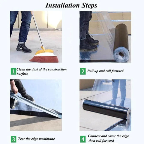 Installation steps of Heavy Duty Synthetic Roof Underlayment Featuring Reflective Aluminum Foil And Sbs Asphalt Self Adhesive Backing For A No Mess Install And Crack Patching That Works Like A Charm In Silver One Point Five Millimeters.