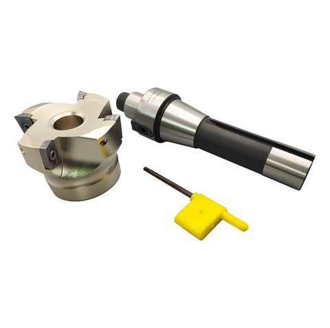 R8 Shank Two Point Five Inch End Mill With Replaceable Carbide Inserts For Steel Cutting 90 Degree High Speed Milling Cutter