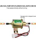 12V Electric Fuel Pump Kit For Cars, Trucks, Boats And Lawn Mowers With 3 To 6 PSI Output, brass pump with inline connectors