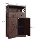 Sturdy Dark Brown Standing Go To Storage Cabinet With Drawers And Shelves For Kitchen Pantry And Home Bar Floor Hutch Cupboard