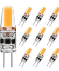 10 G4 Bi Pin LED Bulb 2W Equal To 20W Warm White 3000K, 210 Lumens, AC DC 12V, No Flicker, No Buzz, Compact T3 JC Type Replacement