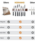 Comparison of 16 Inch Acacia Wood Magnetic Knife Strip Wall Mount For Kitchen Heavy Duty Knife Holder And Utensil Organizer Ultra Strong Magnets Secure Large Knives Easy Access Space Saving Rack For Busy Home Cooks with other knife holders