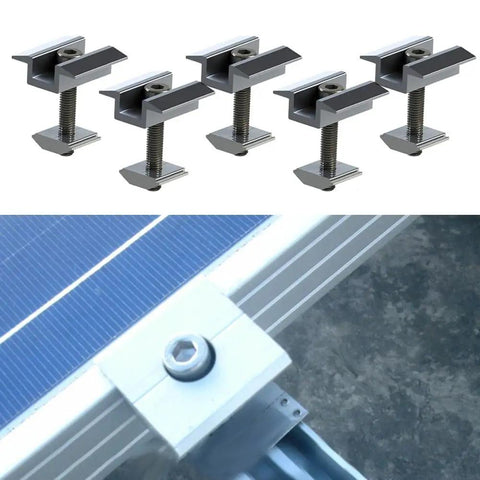 Five Pack Aluminum Solar Panel Mounting Brackets For Framed And Frameless Modules, Adjustable Horizontal And Vertical Rails