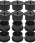 12 Pack Rubber Grommet Kit 20mm Opening for Wires and Cables, black desk cable hole plugs, rubber and plastic
