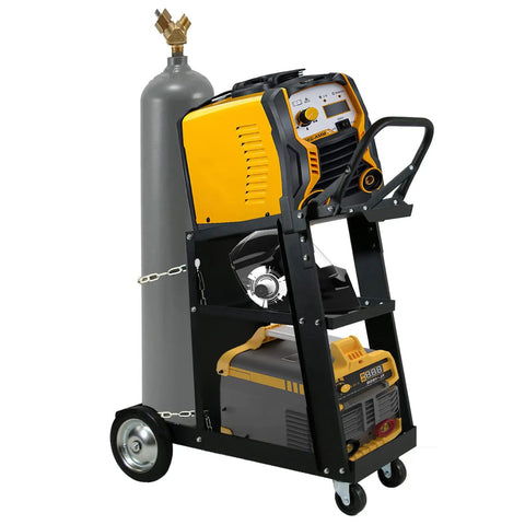 Heavy Duty Welding Cart For MIG And TIG Welders And Plasma Cutters Black Steel Cart Built To Last With 176 LB Weight Capacity