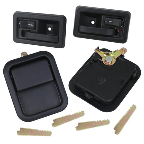 Jeep Wrangler Exterior And Interior Door Handles With Keepers Kit For YJ TJ 1991 2002 Full Doors Replaces 55176382AE 55176383AE