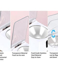 Slick Smart Automatic Pet Feeder With Induction Auto Opening Lid For Dogs And Cats High Grade Food Bowl No Sweat Cleaning Premium Robust Feeding Station showing stainless steel bowl and transparent lid.