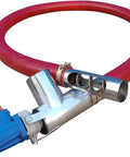 Heavy Duty Grain Suction Pump For Home Use With High Suction Power, Flexible Hose And Quick-Detach Design, shown with red hose.