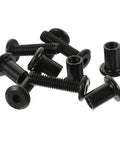 5 Sets M6 Chicago Screws Stainless Steel Barrel Nuts Hex Socket Binding Posts on a white background, black finish for durable use.